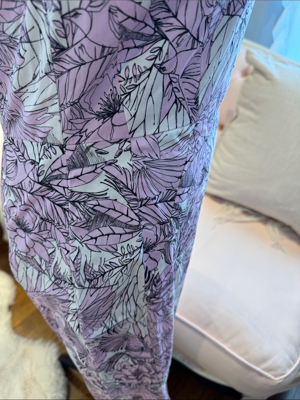 French Connection Lilac Floral Print Midi Dress - Picture 4 of 5